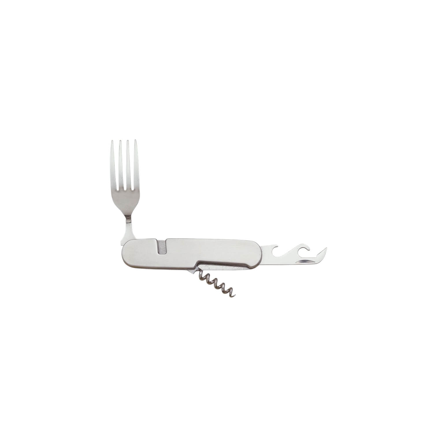 Cubierto de camping multiusos de acero inox con funda de nylon