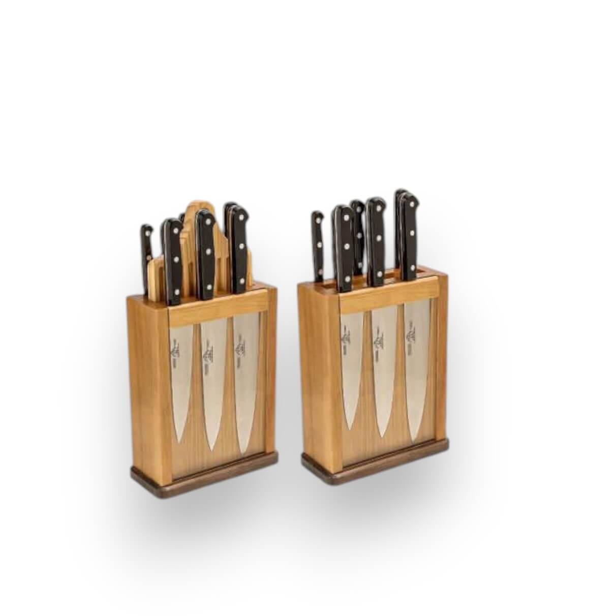 Taco magnético de madera de pino con 8 piezas con mango de phenol kraft negro serie Universal