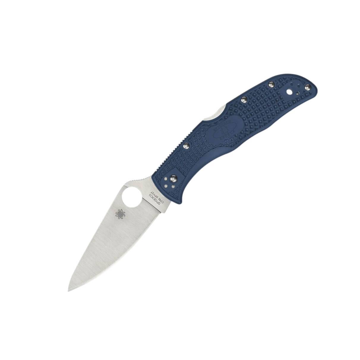 Navaja táctica Spyderco Endela con mango de FRN azul cobalto y ho...