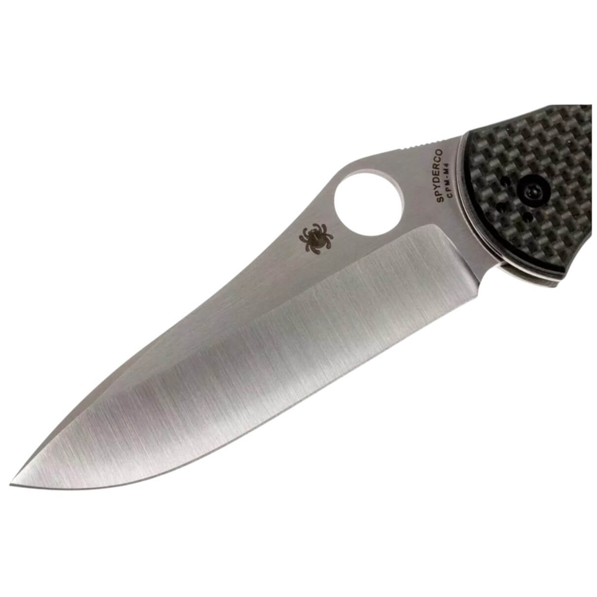 Navaja táctica Spyderco Bradley Folder con mango de fibra de carbono negro y hoja CPM M4 con filo plano C134CFP
