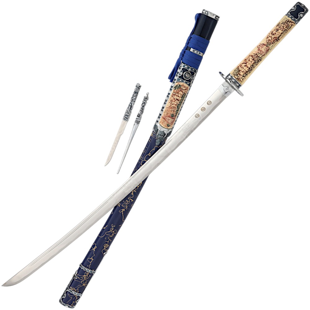 Katana Date black scabbard and imitation ivory hilt