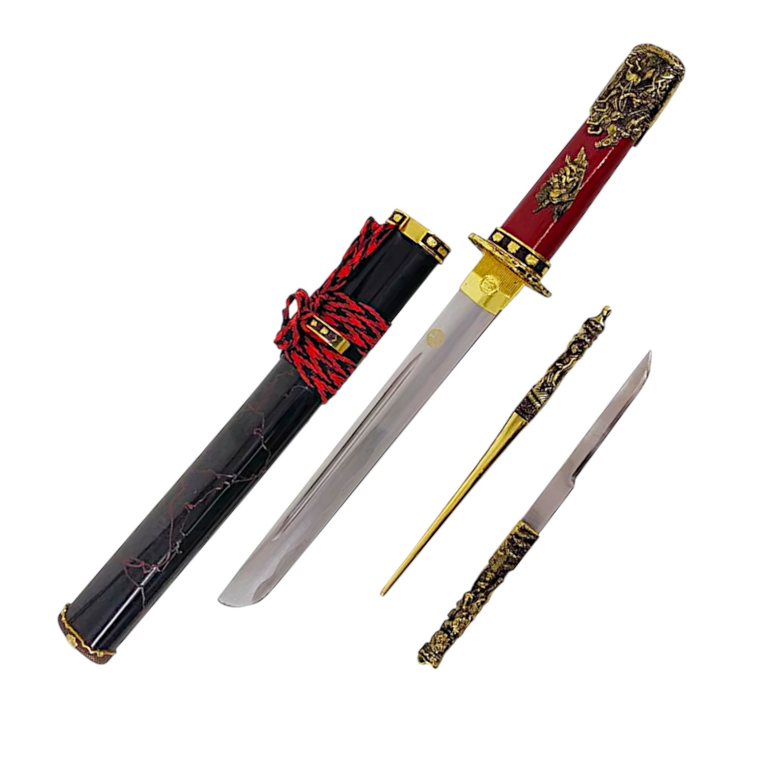 Tanto Shimazu with red scabbard and red wooden handle