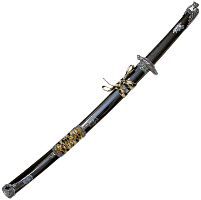 Wakizashi black snake with black sheath