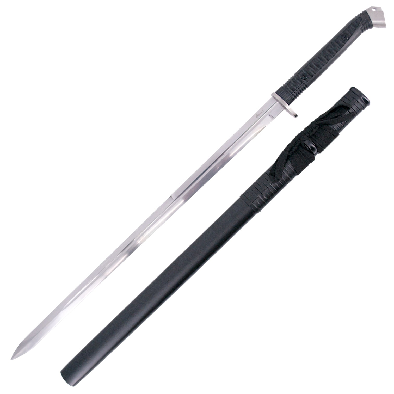 Katana funcional em aço carbono 1065 de 102 cm com cabo preto e t...