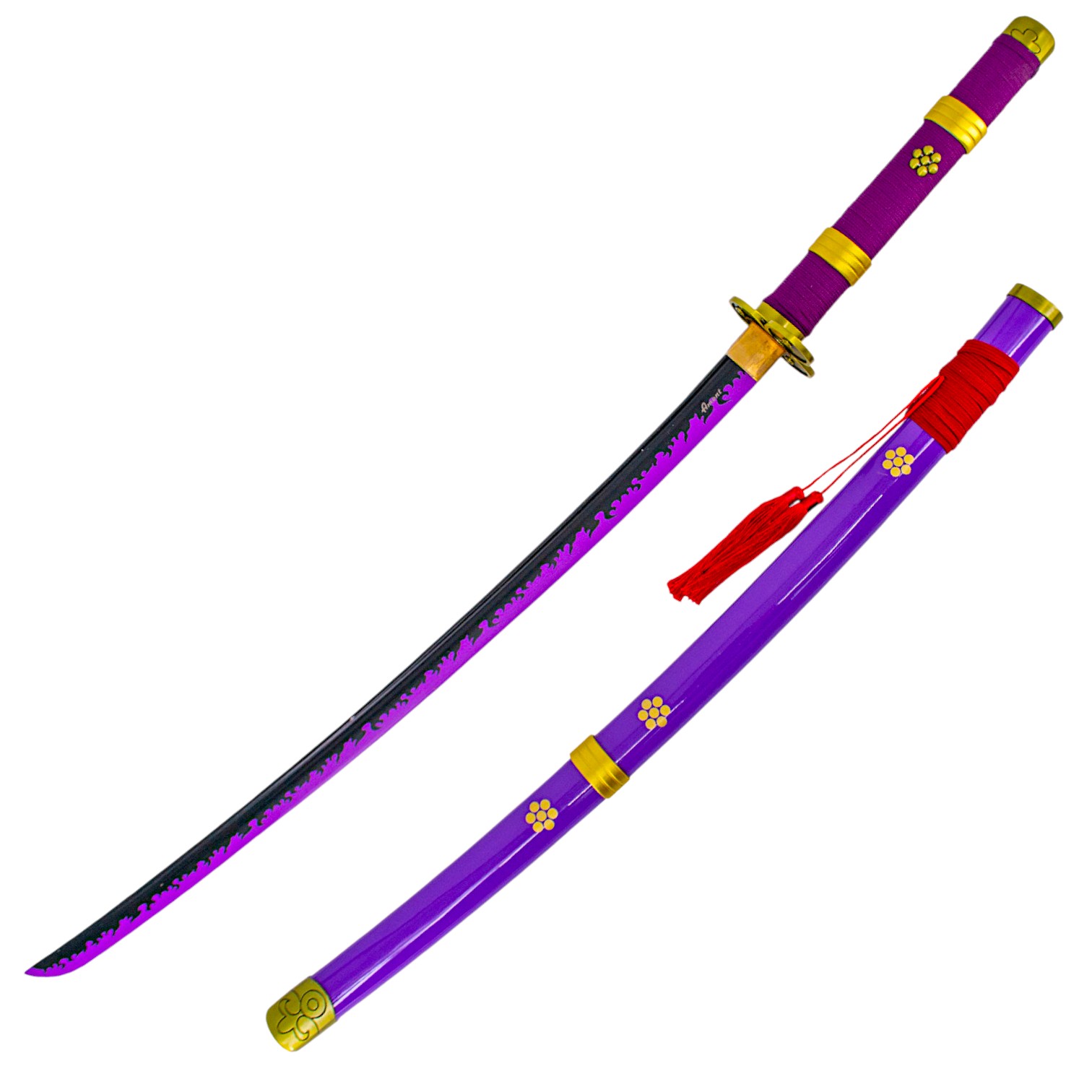 Katana Enma de Zoro de One Piece de 104 cm con mango y vaina lila...