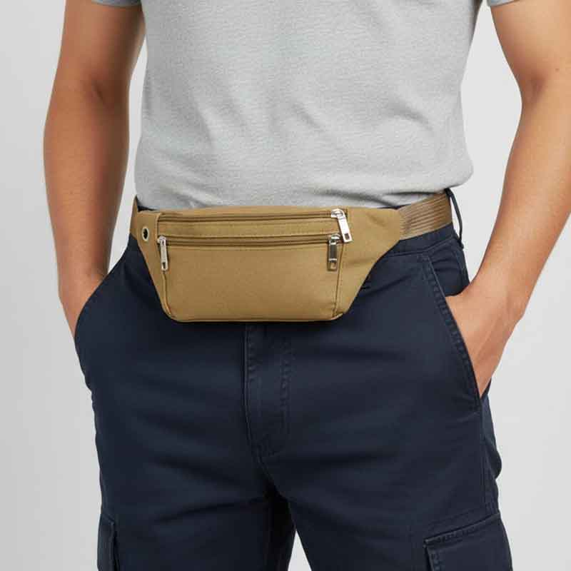 Sac banane tactique Coyote avec 3 poches