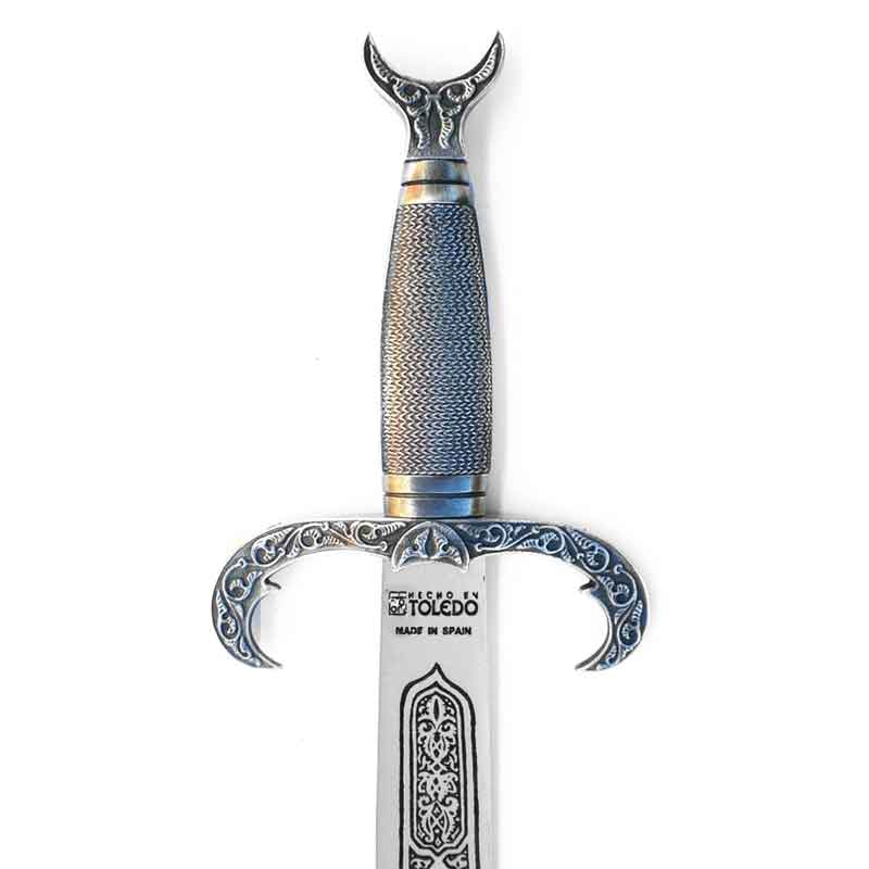 Cimitarra Árabe Estilizada – Espada con acabado plata Espejo (100 cm)