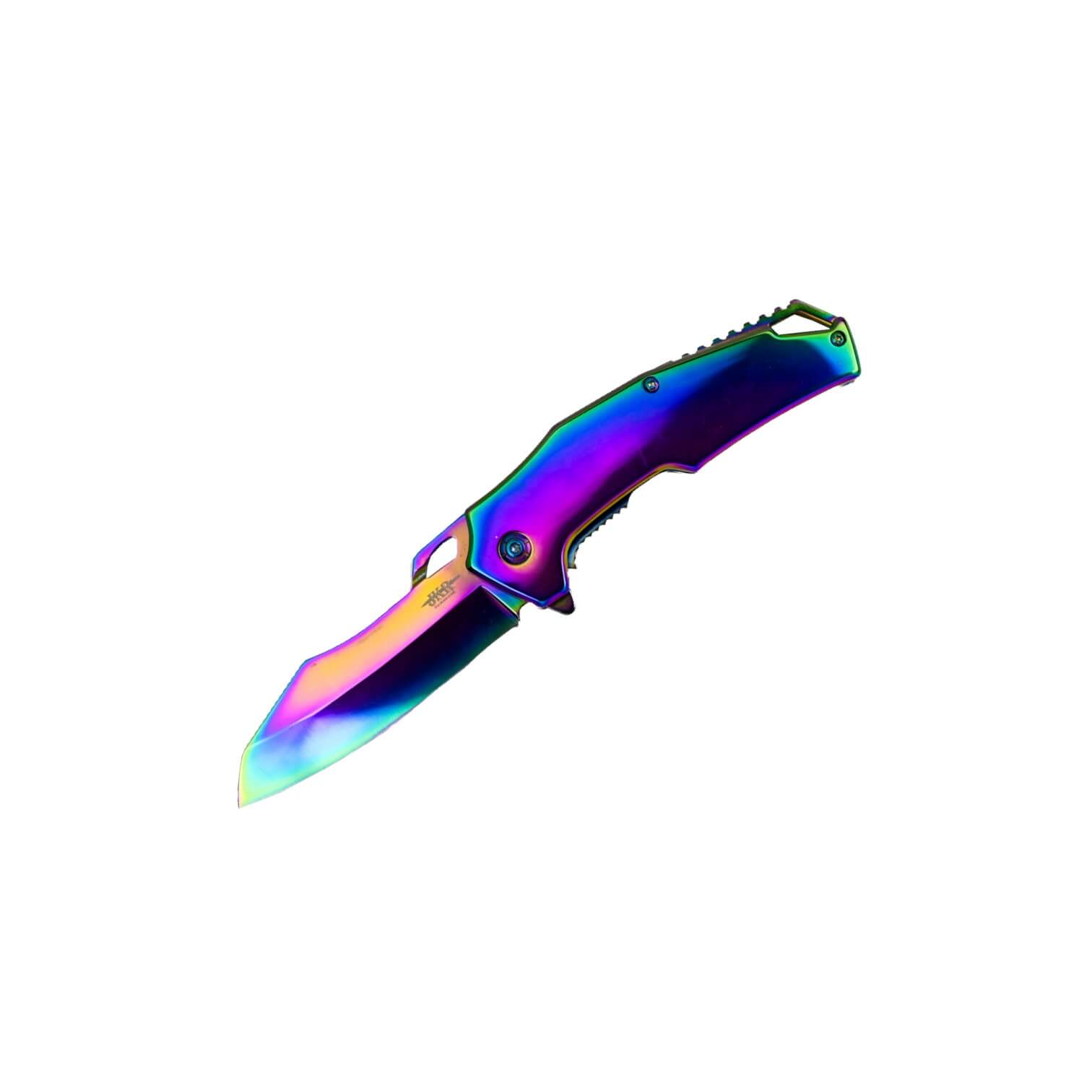 Rainbow pocket knife with liner lock and 8.5 cm blade