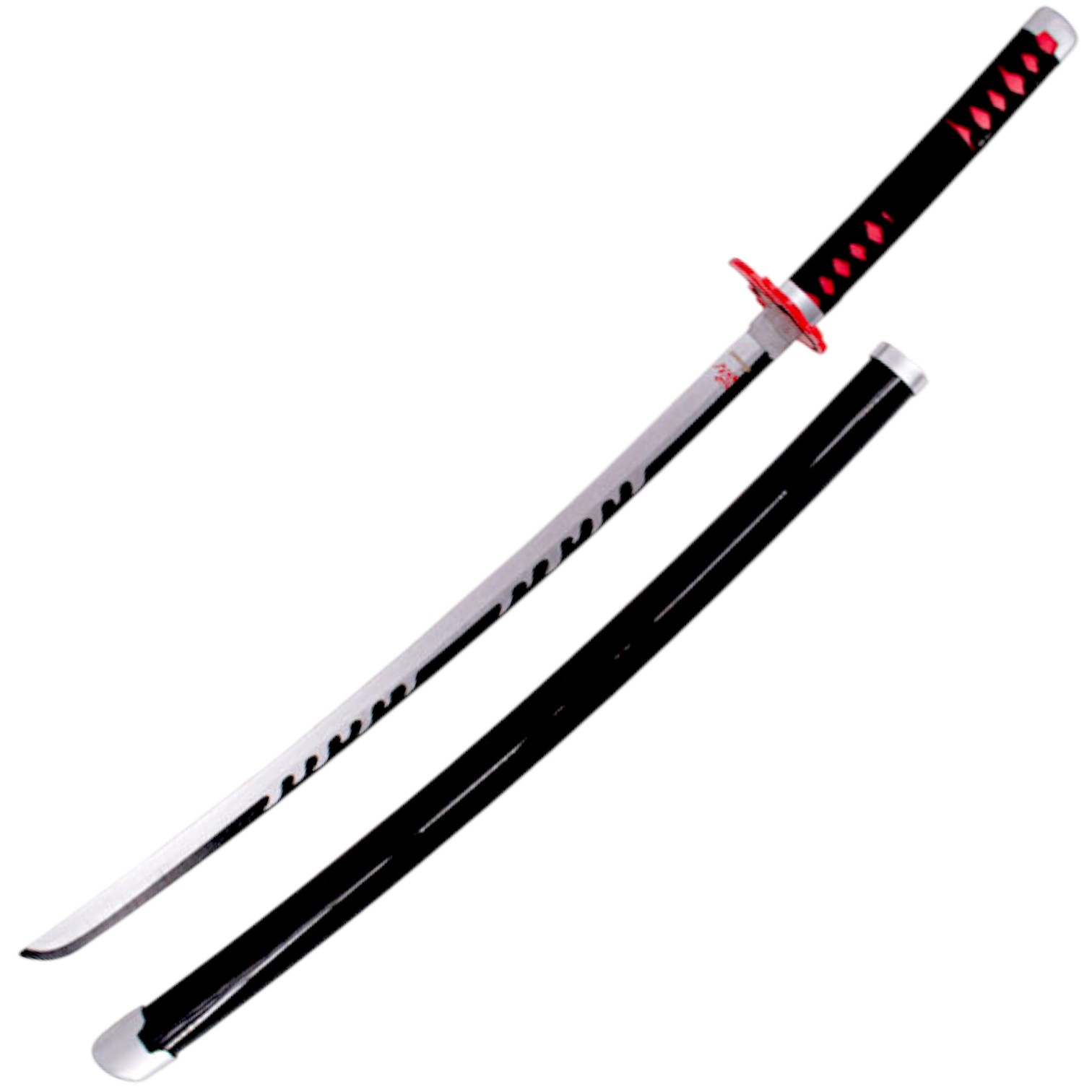 Katana de bambu Demon Slayer Kamado Tanjirou negra y gris