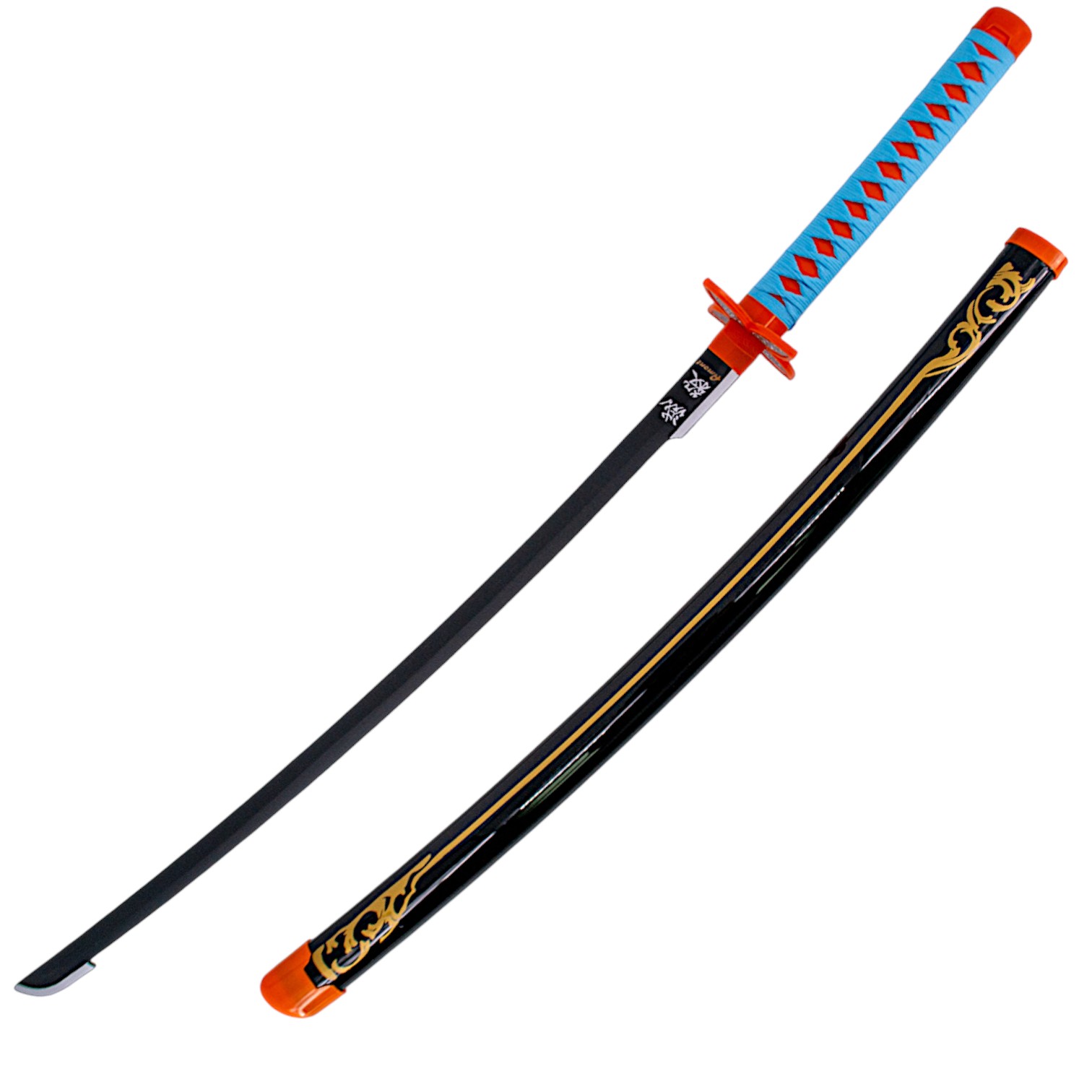 Katana de bambu Demon Slayer Kochou Shinobu blanca y negra