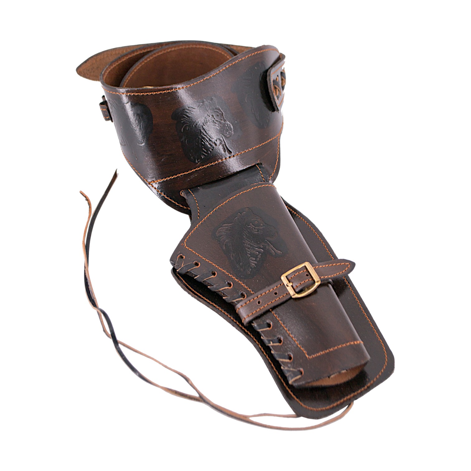 Cartuchera de piel de color marrón