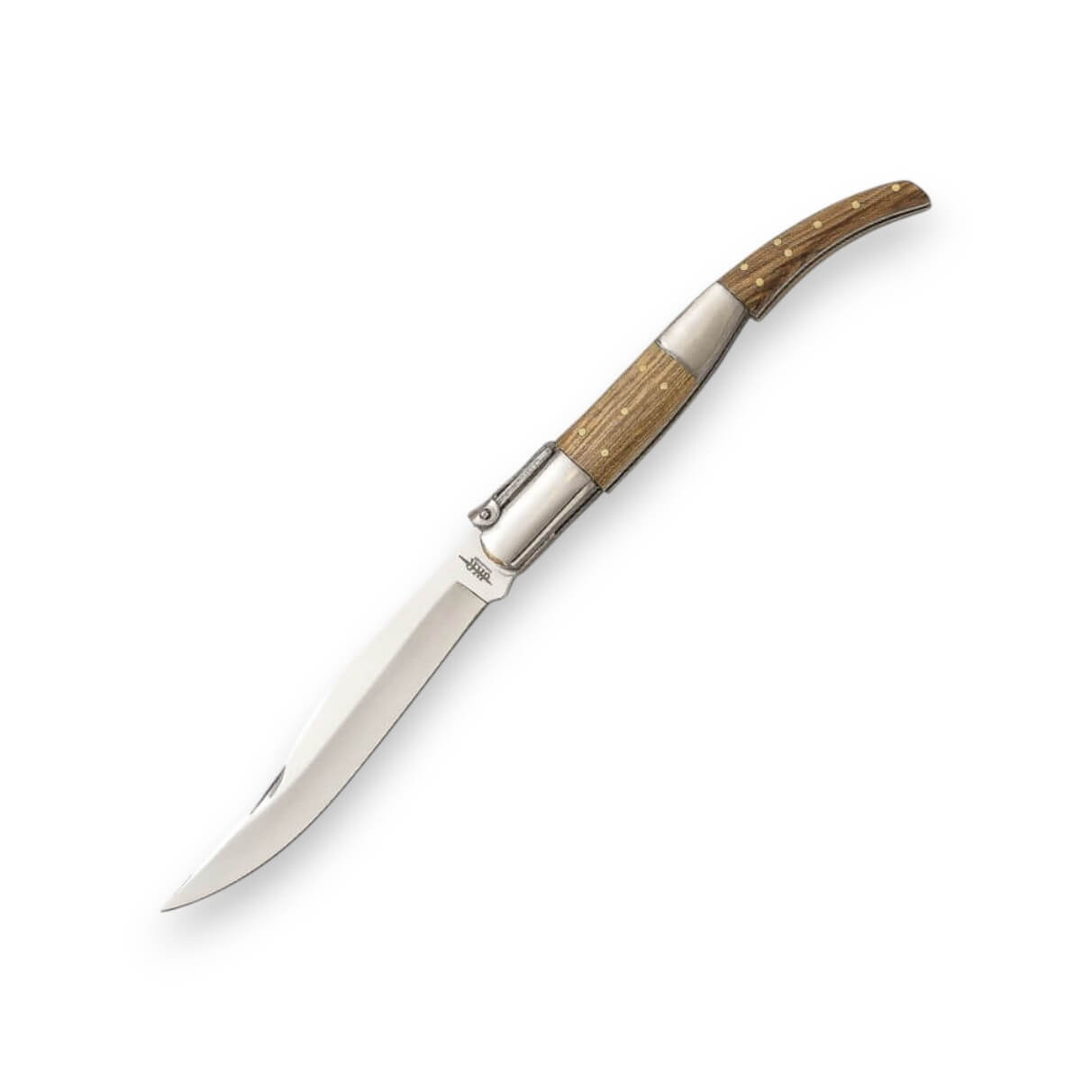 Navaja árabe con mango de madera de zebrano y hoja de 13,5 cm