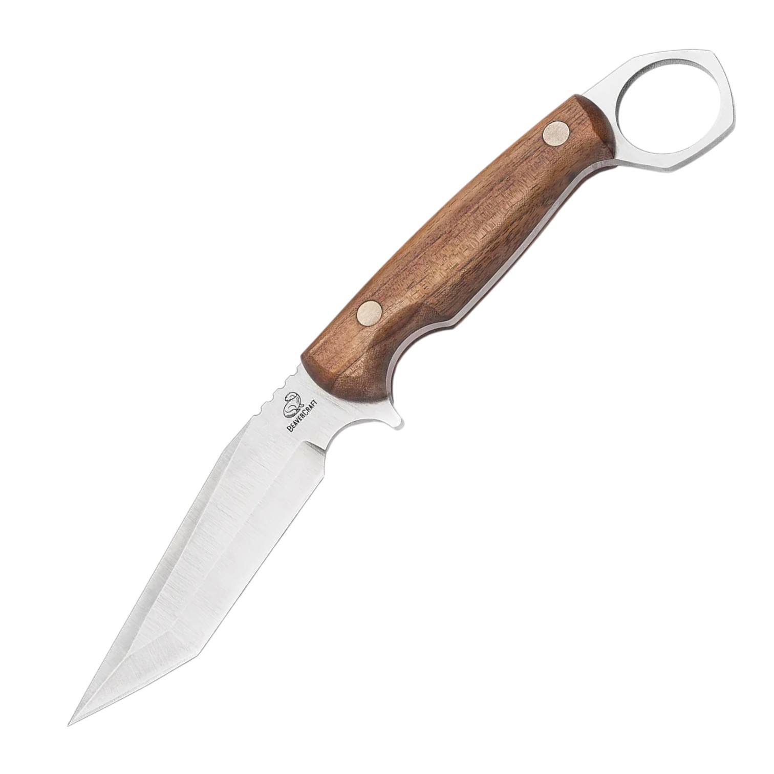 Cuchillo de camping con funda de cuero Beavercraft