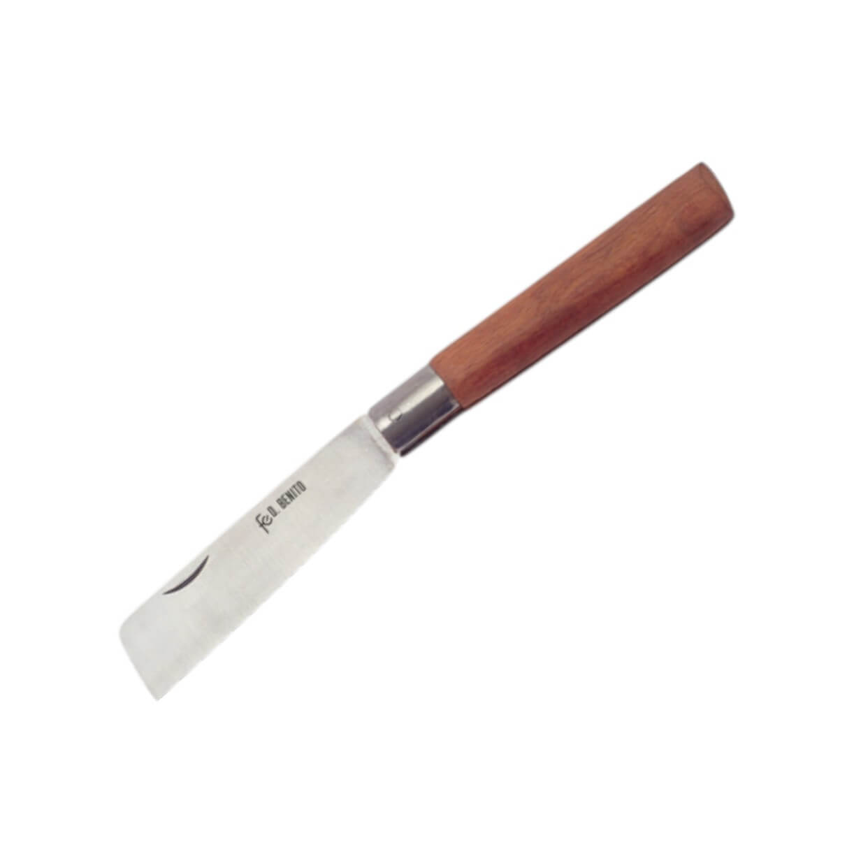 Navaja taponera con mango de madera y hoja punta cortada de acero...