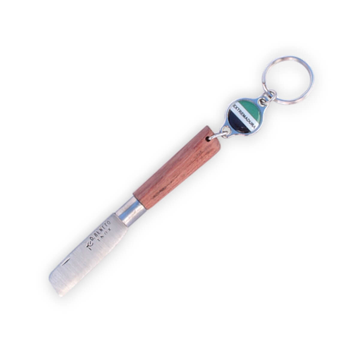 Navaja llavero con mango de madera con bandera Extremadura y hoja...
