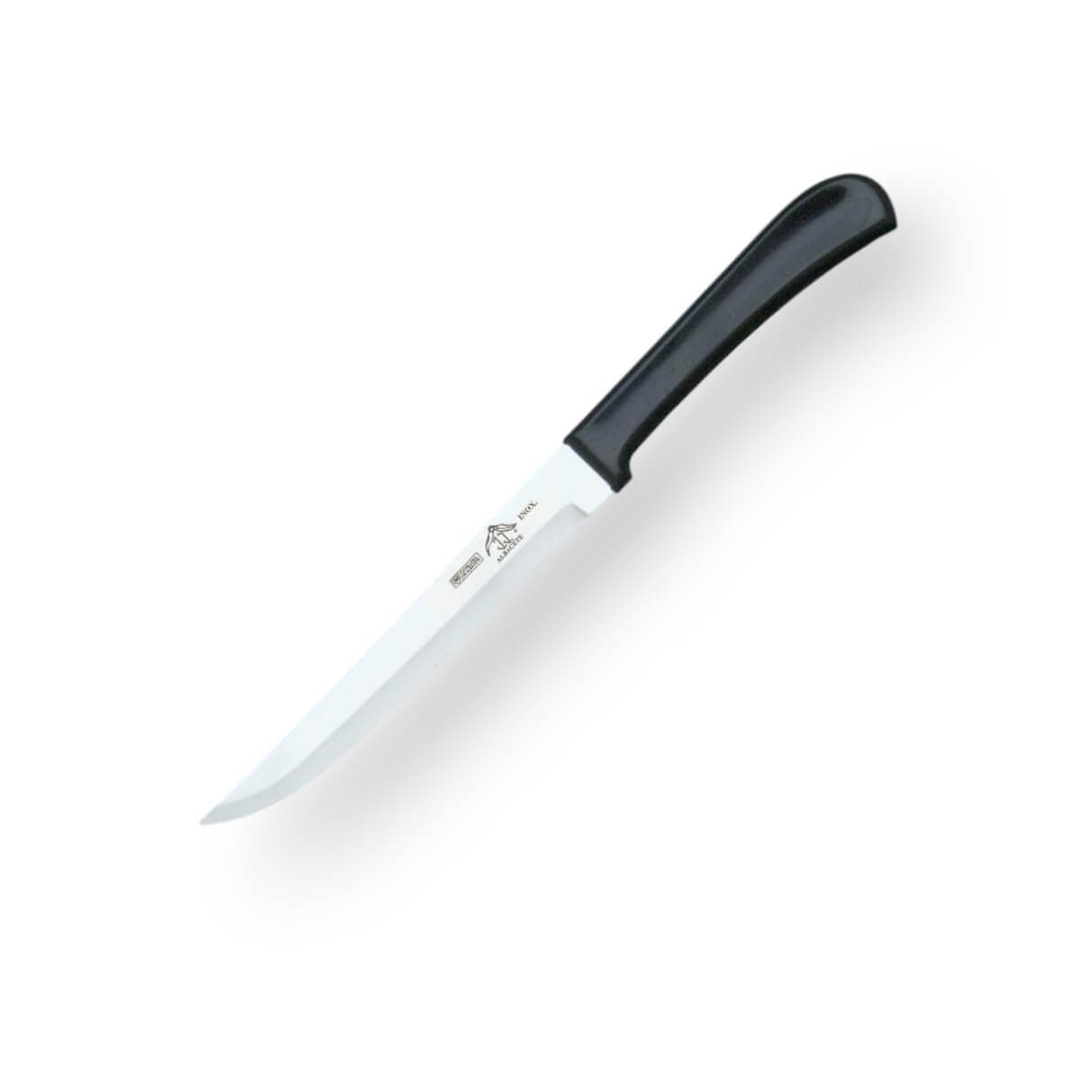 Spargelmesser mit einer 15,5 cm langen Klinge mit verschiedenen Schneiden und einem schwarzen Kunststoffgriff