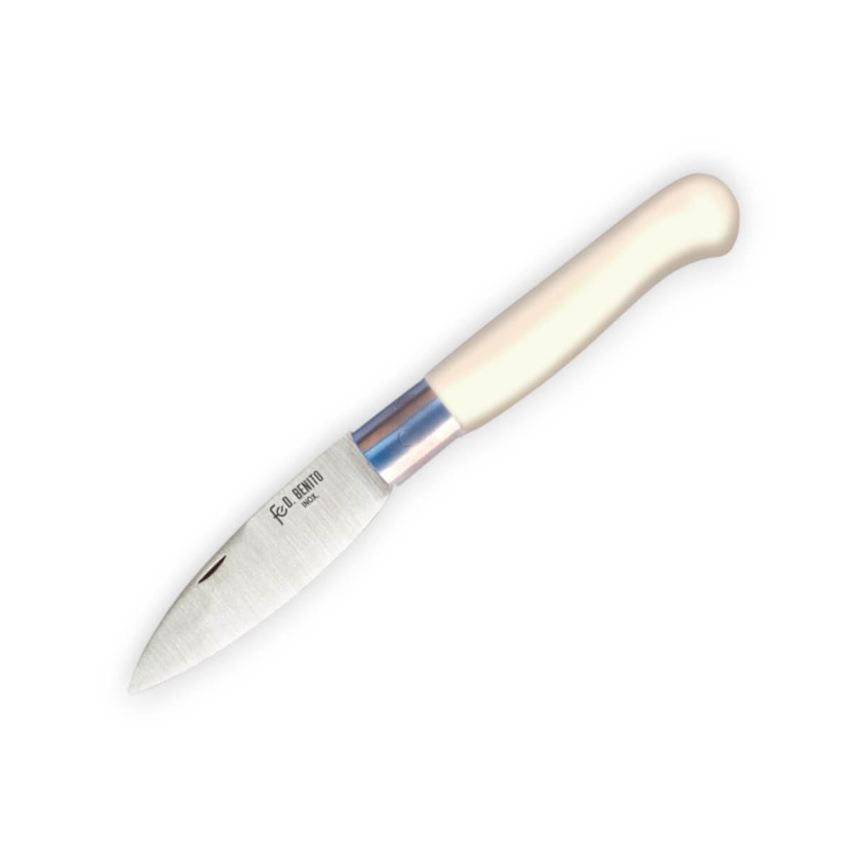 Navaja cabritera con mango de fibra blanca y hoja de acero inox c...