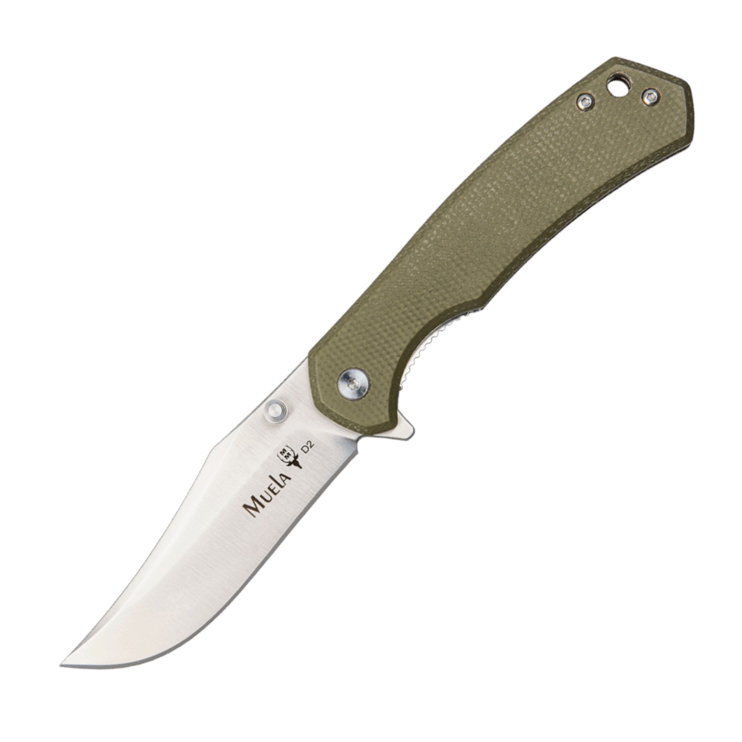 Navaja táctica Muela Vibora-10M micarta canvas verde y acero D2