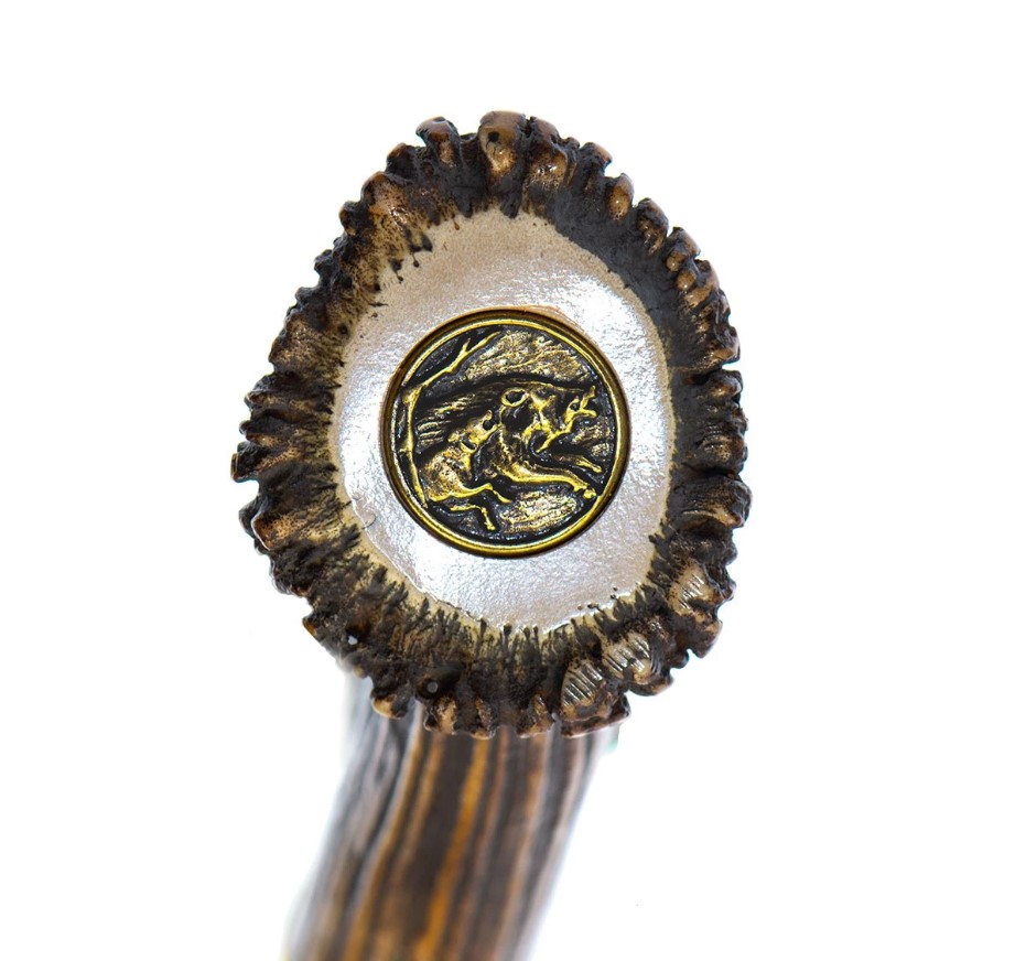 Cuchillo de caza Muela Gran Duque con puño de asta de ciervo con roseta y hoja de 25 cm