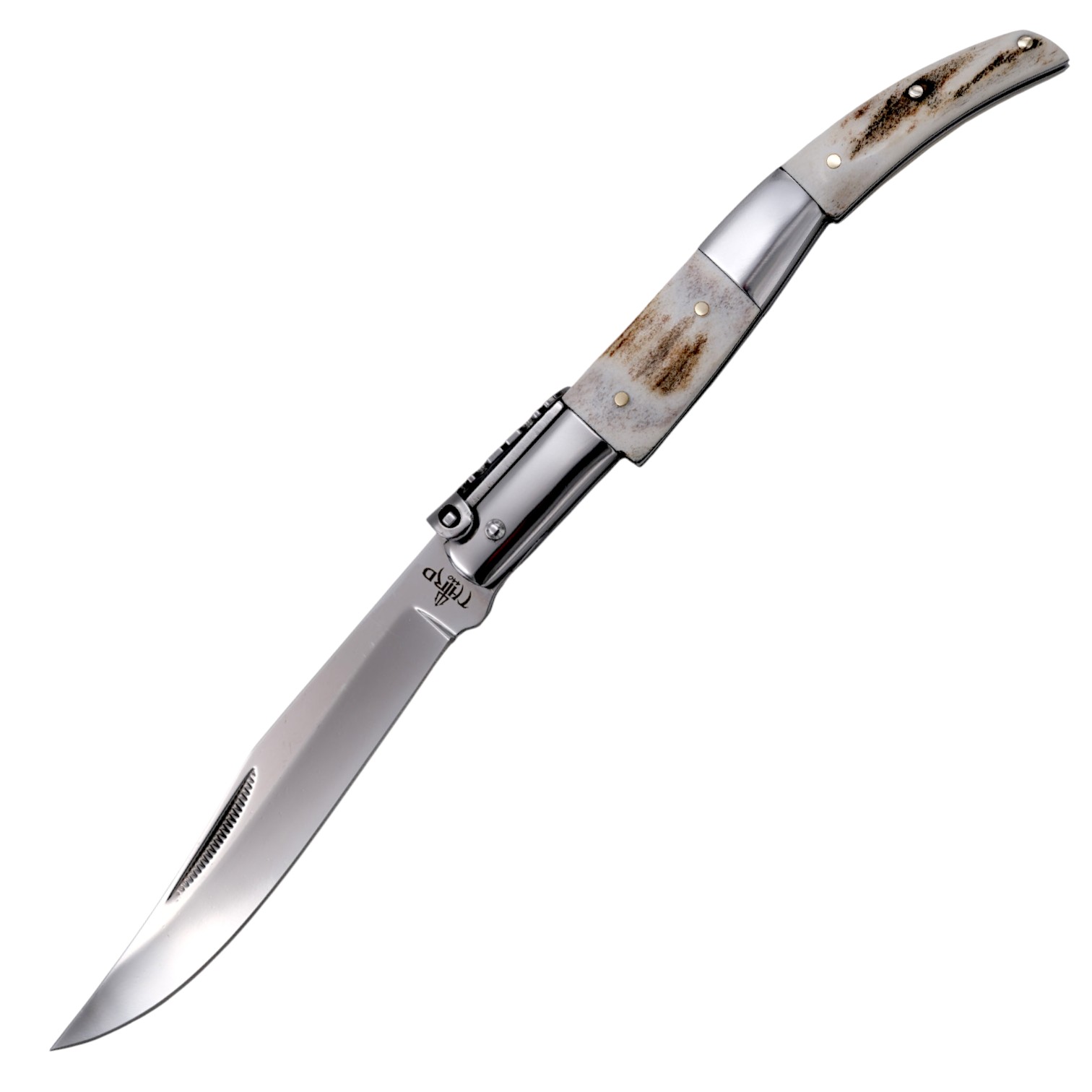 Navaja de carraca 11 cm Serie Ciervo con asta auténtica y acero 4...