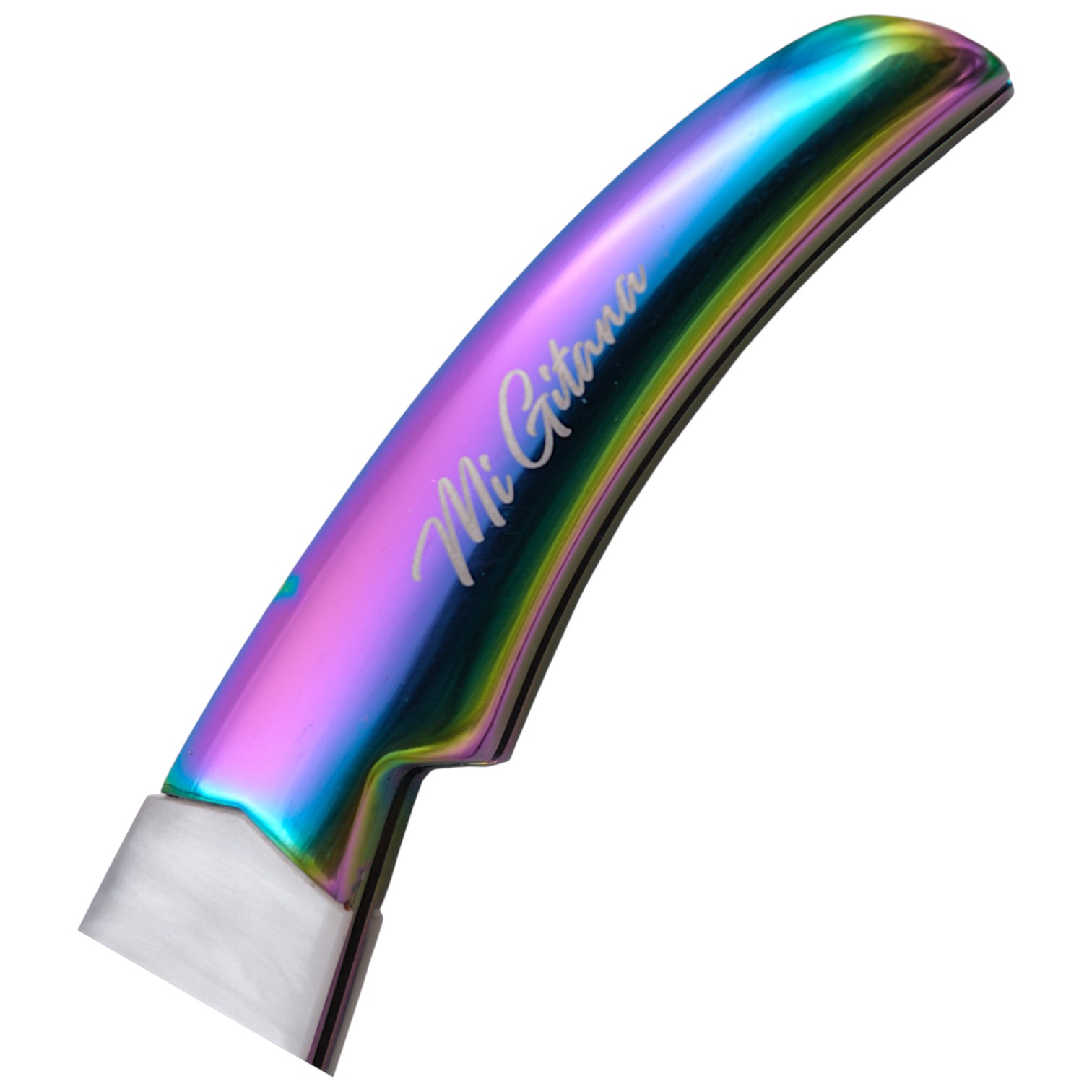 Couteau à cran d'arrêt rainbow 11 cm Série Mi Gitana Diamante rainbow avec acrylique blanc et acier 440