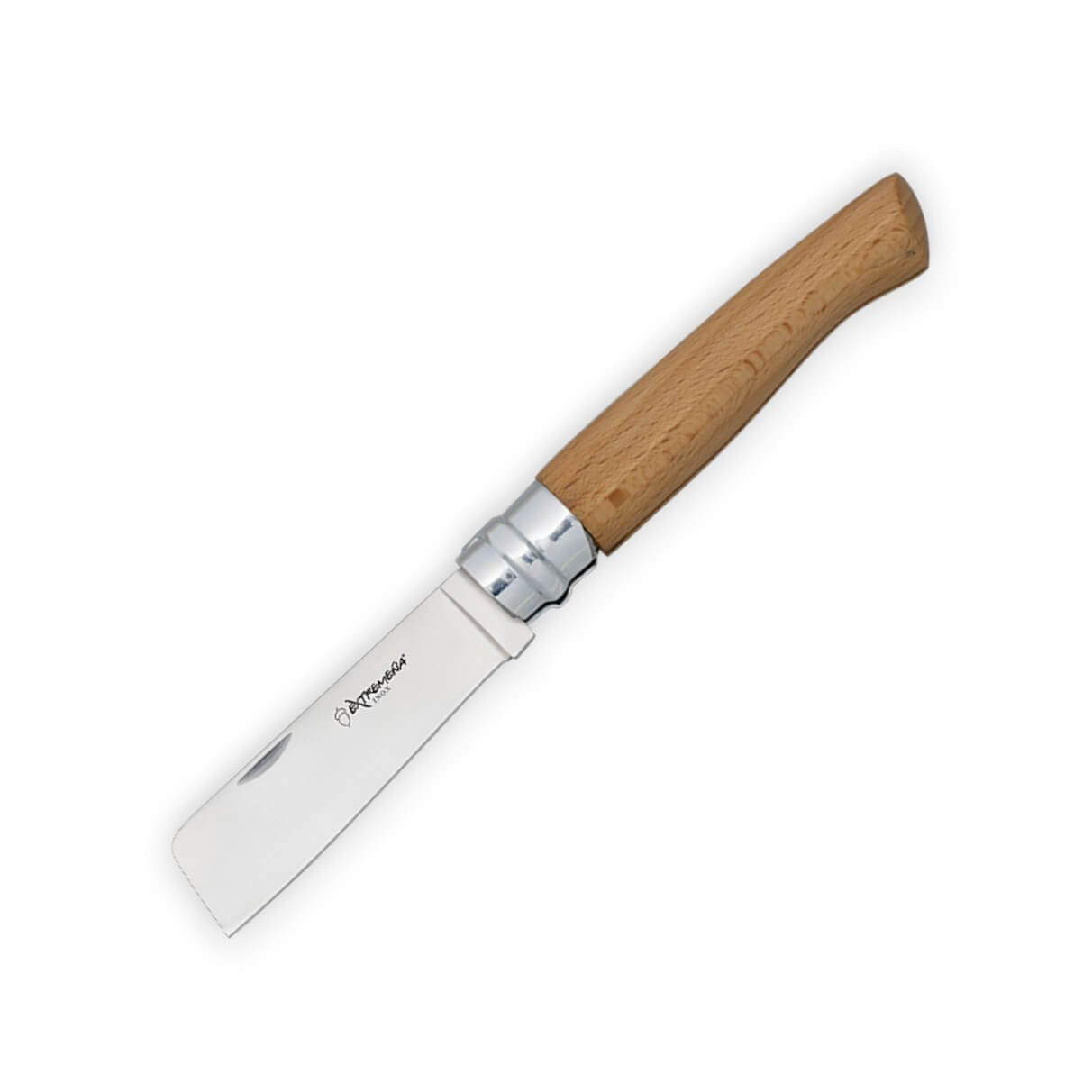 Navaja con mango de madera y hoja punta cortada inox de 8 cm con ...