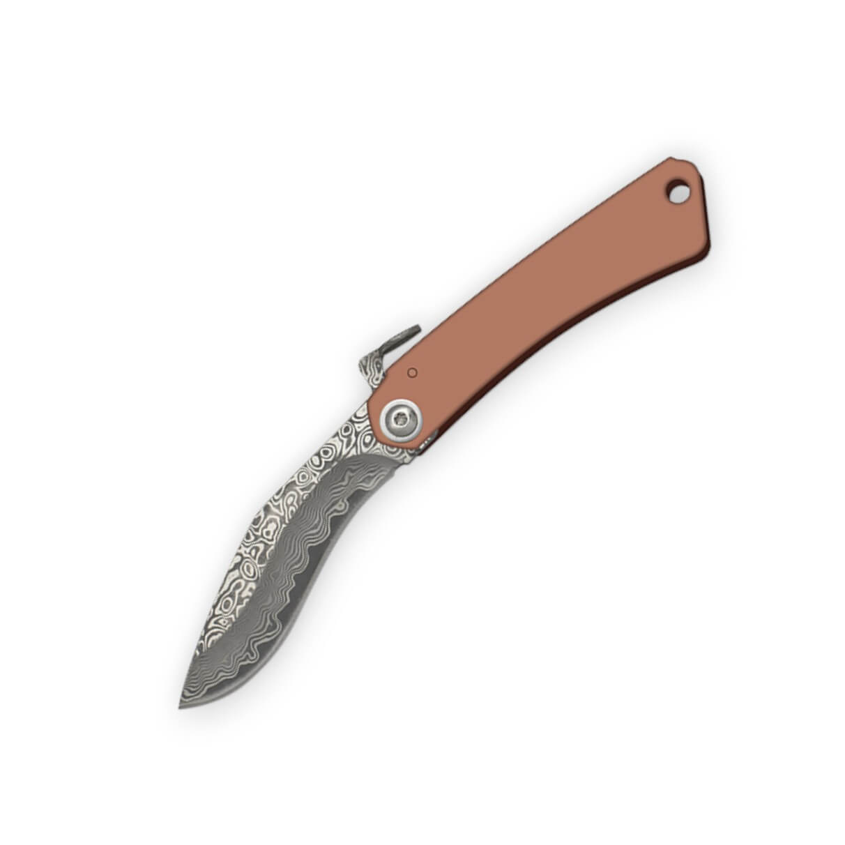 Navaja estilo japonés con mango de acero lacado y hoja de acero d...