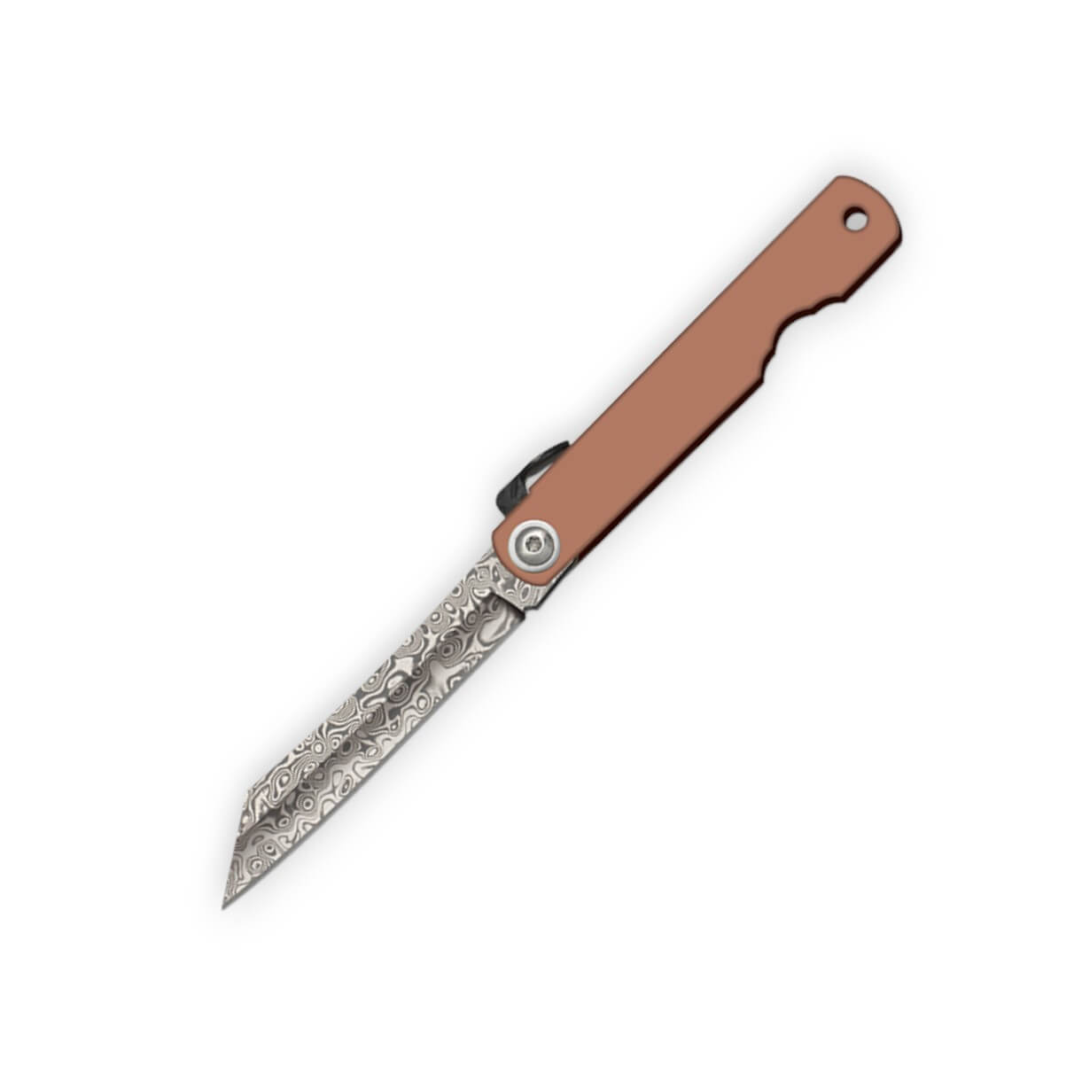 Navaja estilo japonés con mango de acero lacado y hoja de acero d...