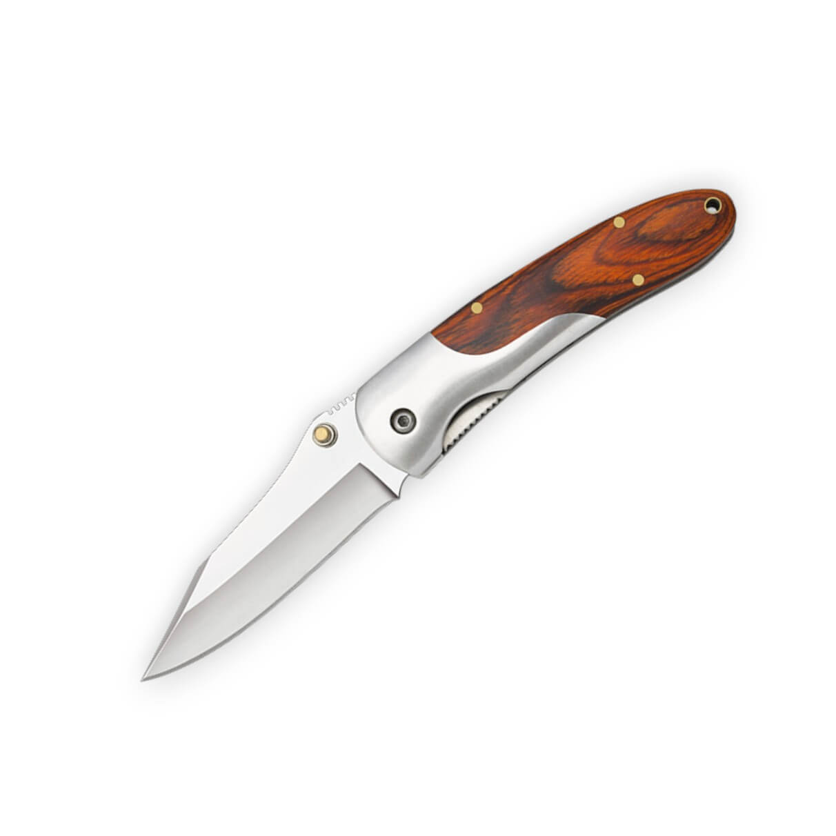 Navaja de bolsillo con hoja de 7.9 cm y mango de estamina roja y ...