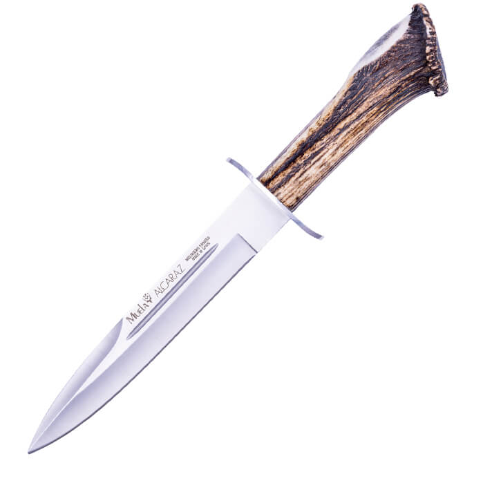 Cuchillo de caza Muela Alcaraz con puño asta de ciervo con roseta...