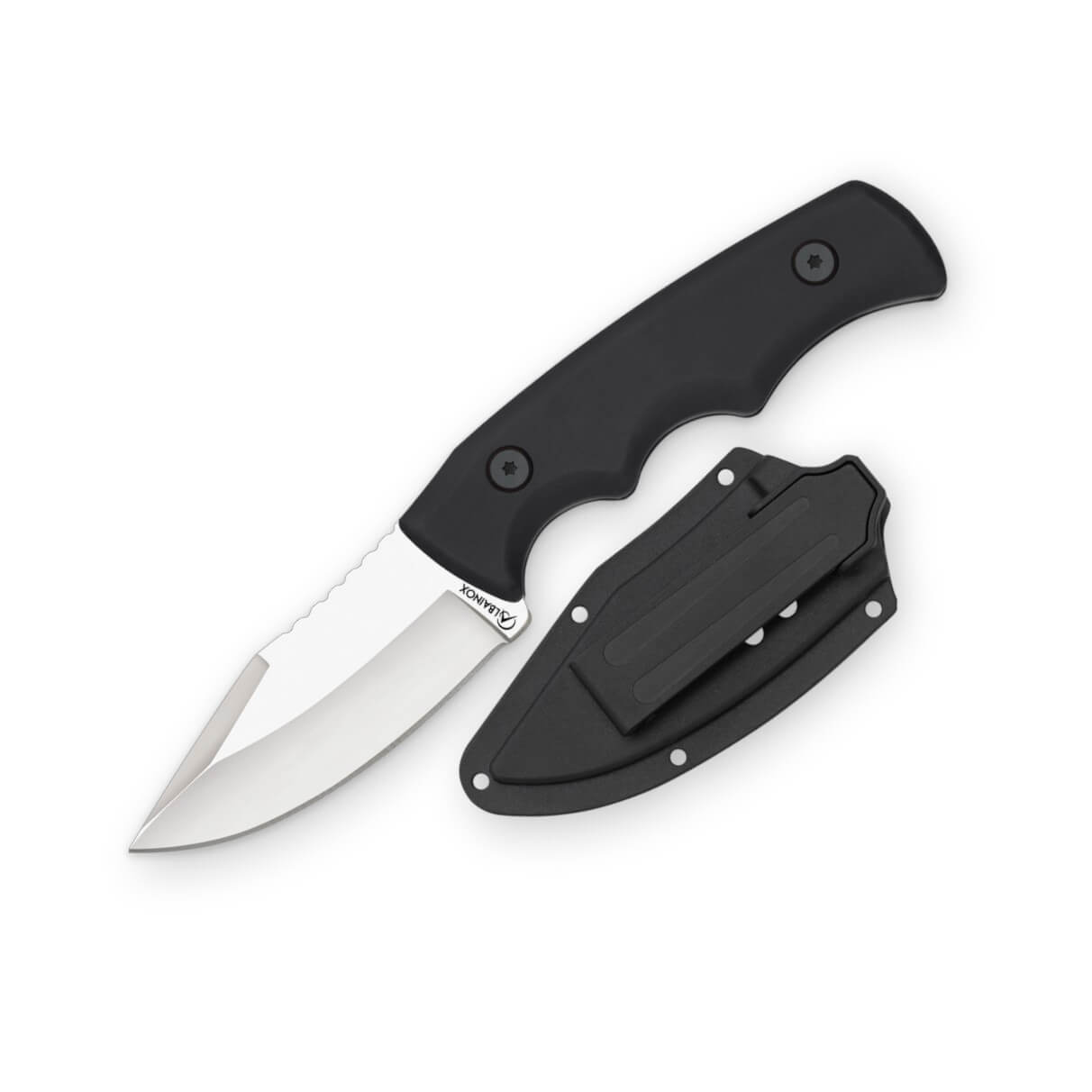 Cuchillo táctico con mango de SFL negro y hoja de 7.5 cm con fund...