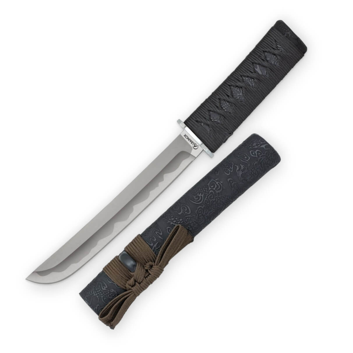 Katana táctica albainox con guarda de acero CNC y mango encordado...