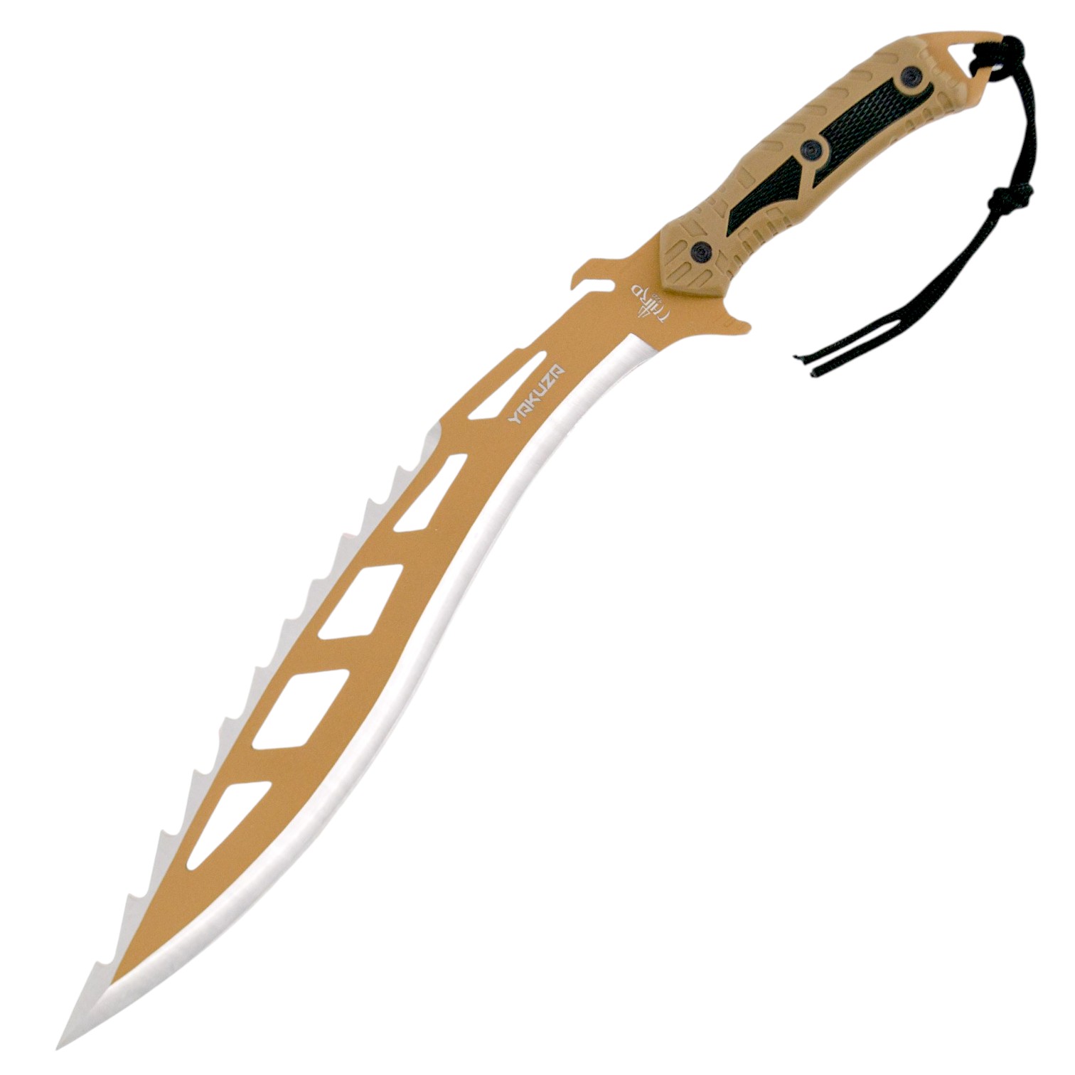 Machete Yakuza marrón de 56,5 cm de Acero 420 y Corte Satinado