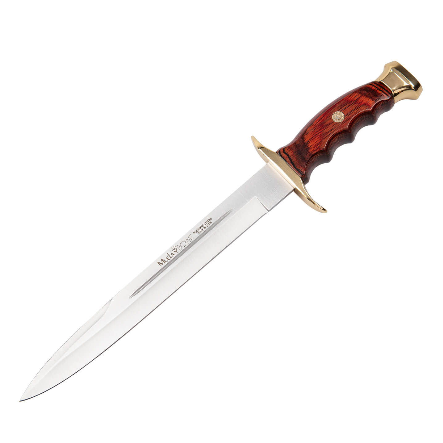 Faca de caça Muela Bw-26 com lâmina de 26 cm e cabo em madeira pr...