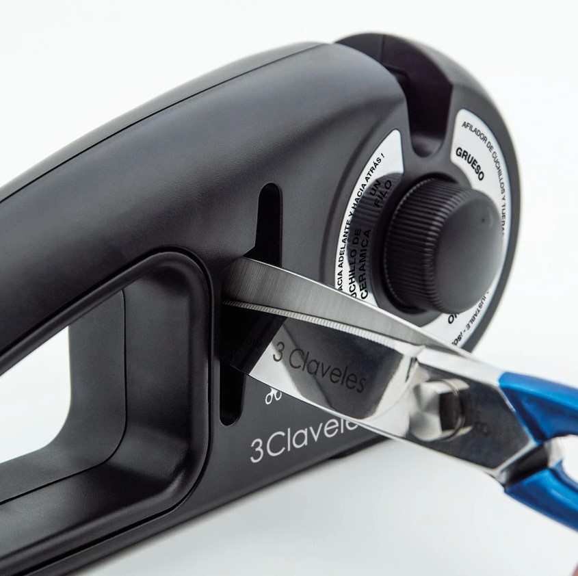 Messer- und Scherenschärfer aus Diamant und Wolframkarbid mit einstellbarem Winkel