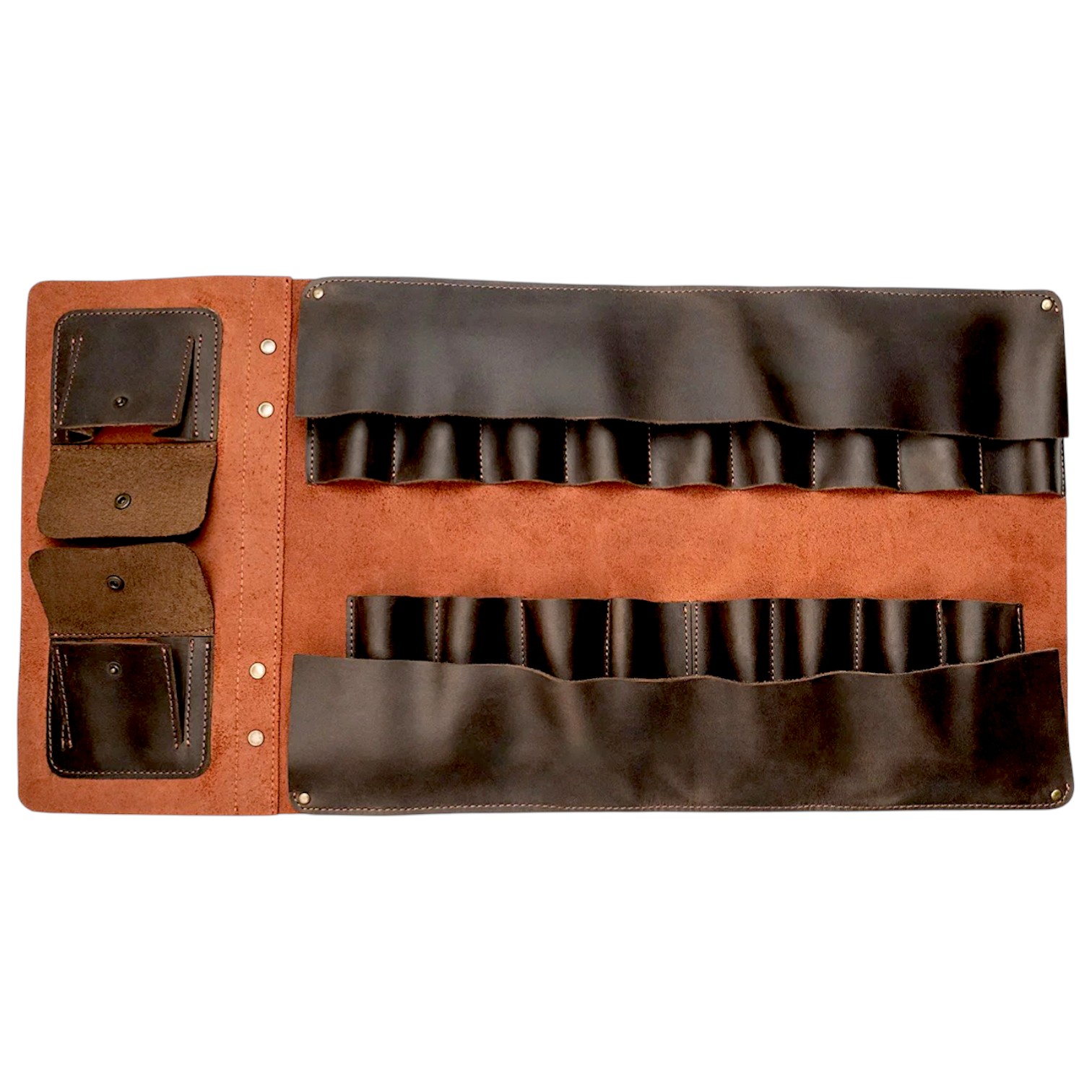 Estuche Enrollable de Herramientas en Cuero Crazy Horse
