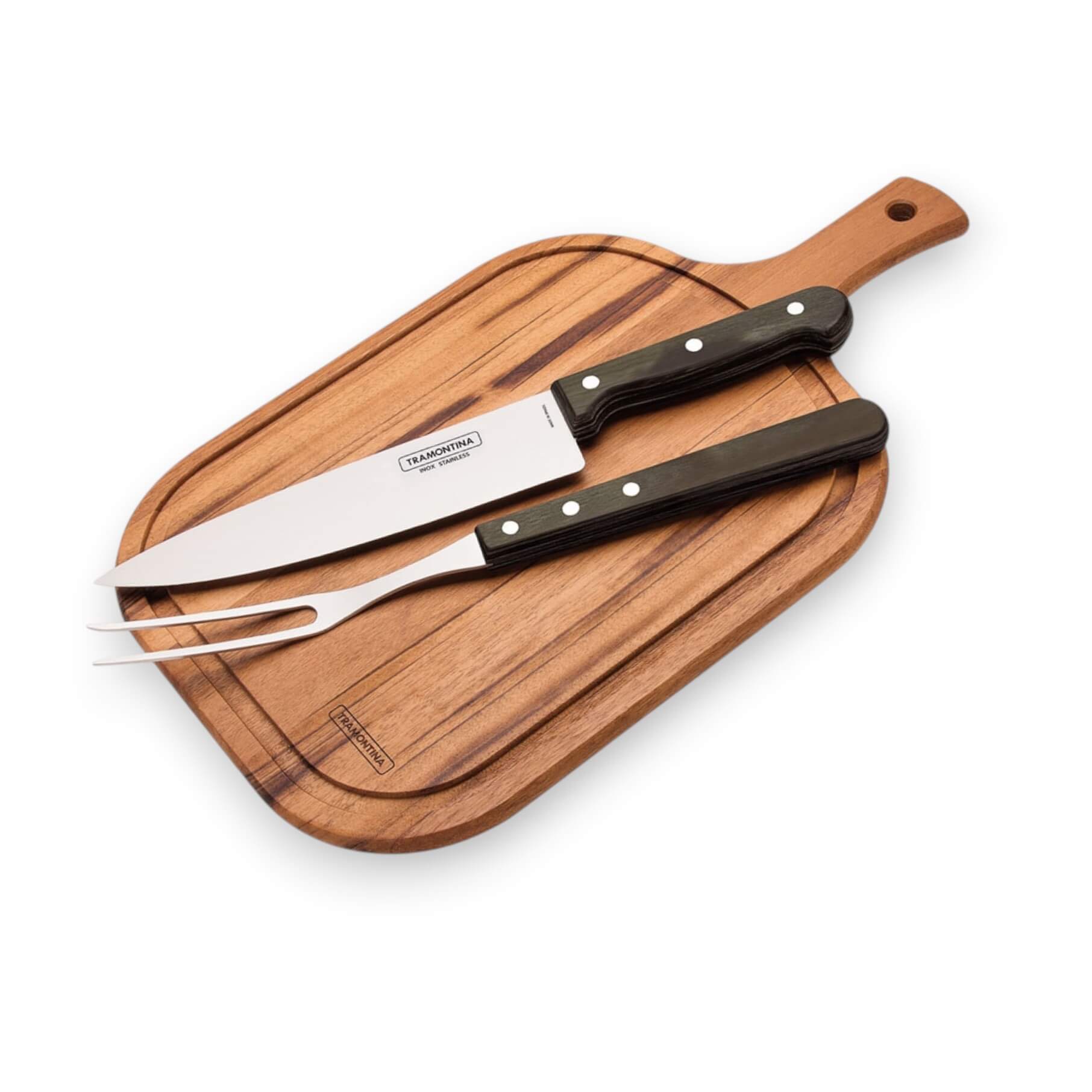Set de barbacoa con tabla de corte Tramontina polywood FSC 3 piez...