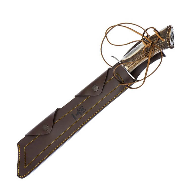 Muela Sherpa-28S facão de caça com cabo de chifre de veado e lâmina de 33 cm