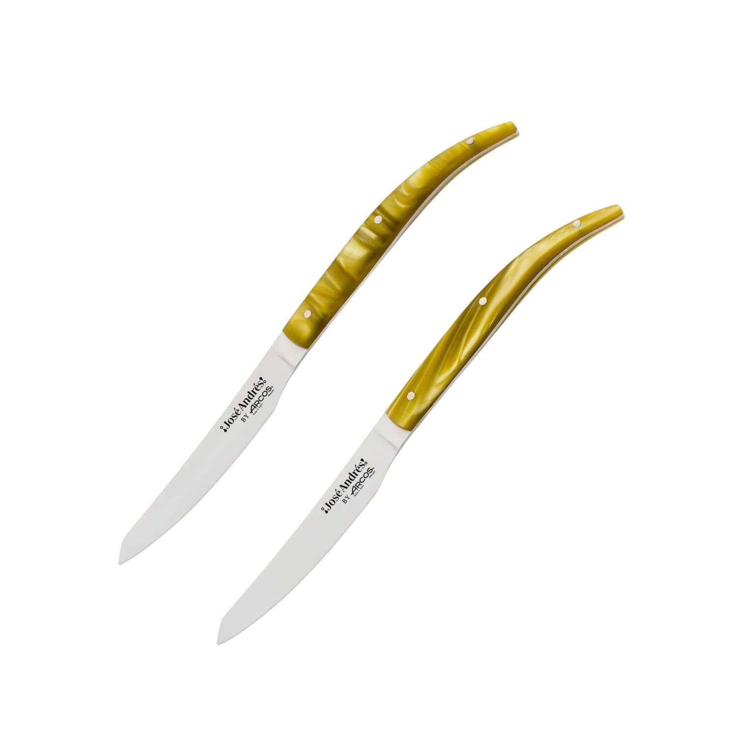 Set de 2 cuchillos de mesa con mango color verde The Bazaar by Jo...