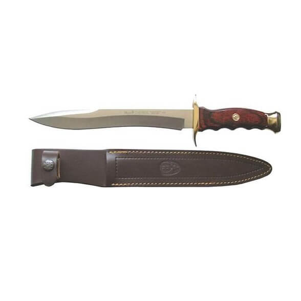 Cuchillo de caza con hoja de 22 cm Muela Chevreuil 22R con mango de estamina y guarda de latón