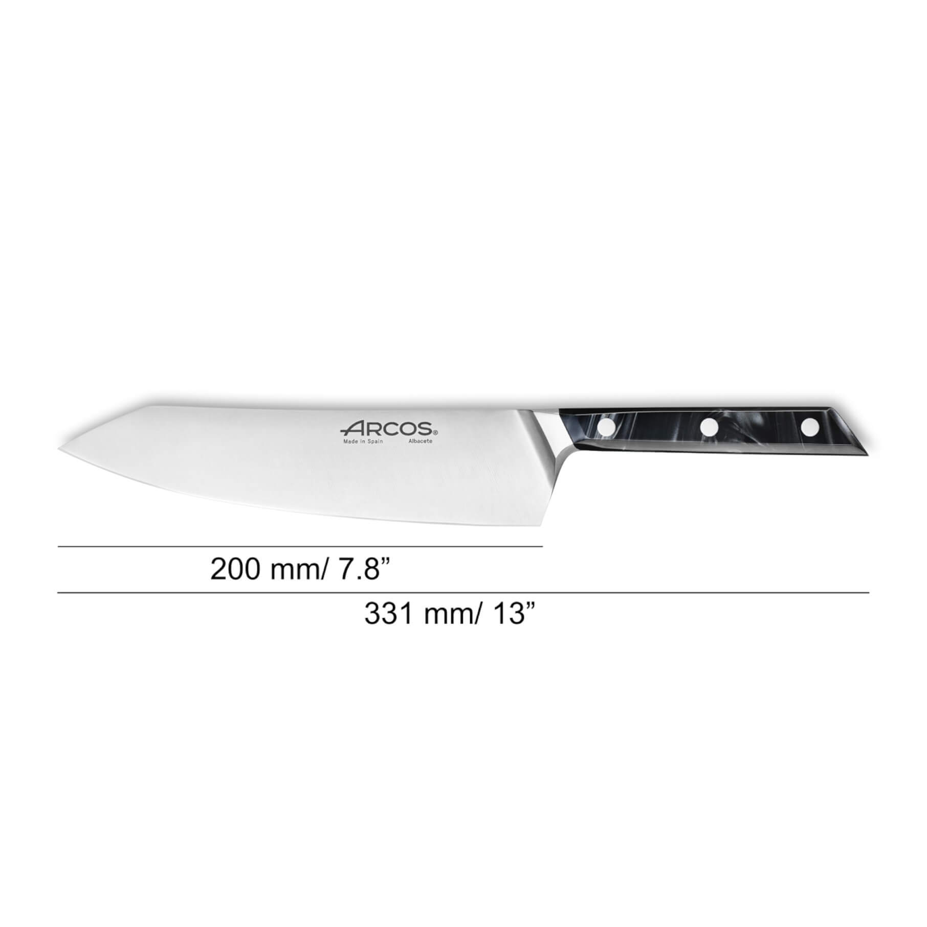 Faca de chef Arcos Eclipse série 20cm com lâmina de seda