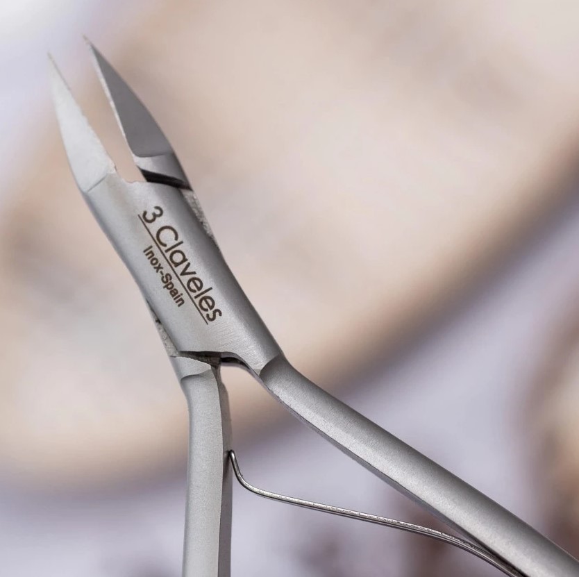 Zange für eingewachsene Zehennägel aus Edelstahl und Kobalt 3 Claveles 11,5 cm