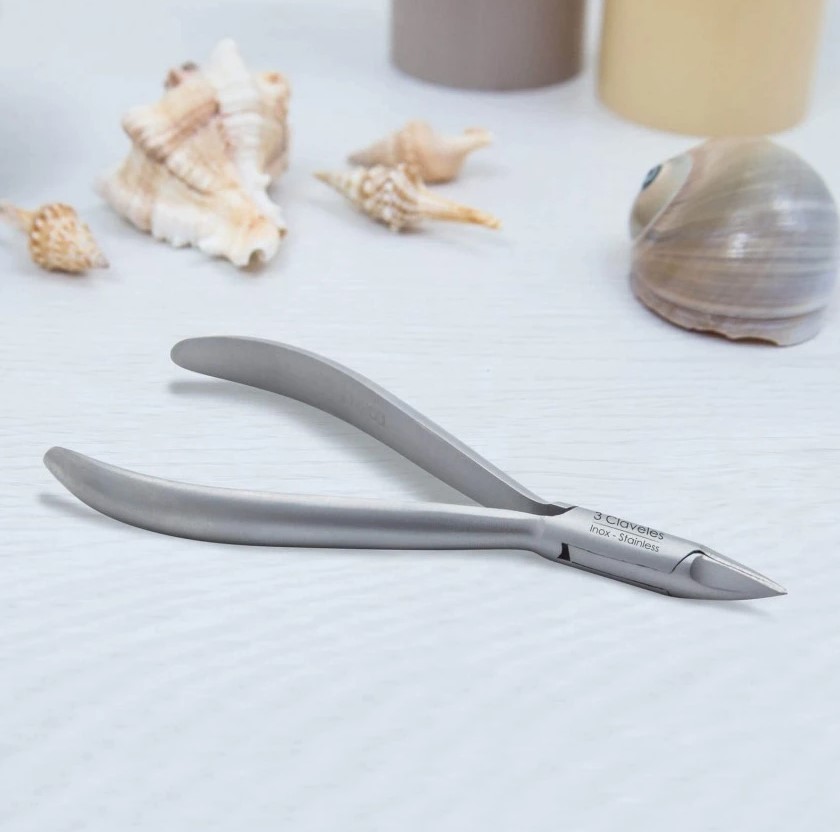 Zange für eingewachsene Zehennägel aus Edelstahl und Kobalt 3 Claveles 11,5 cm