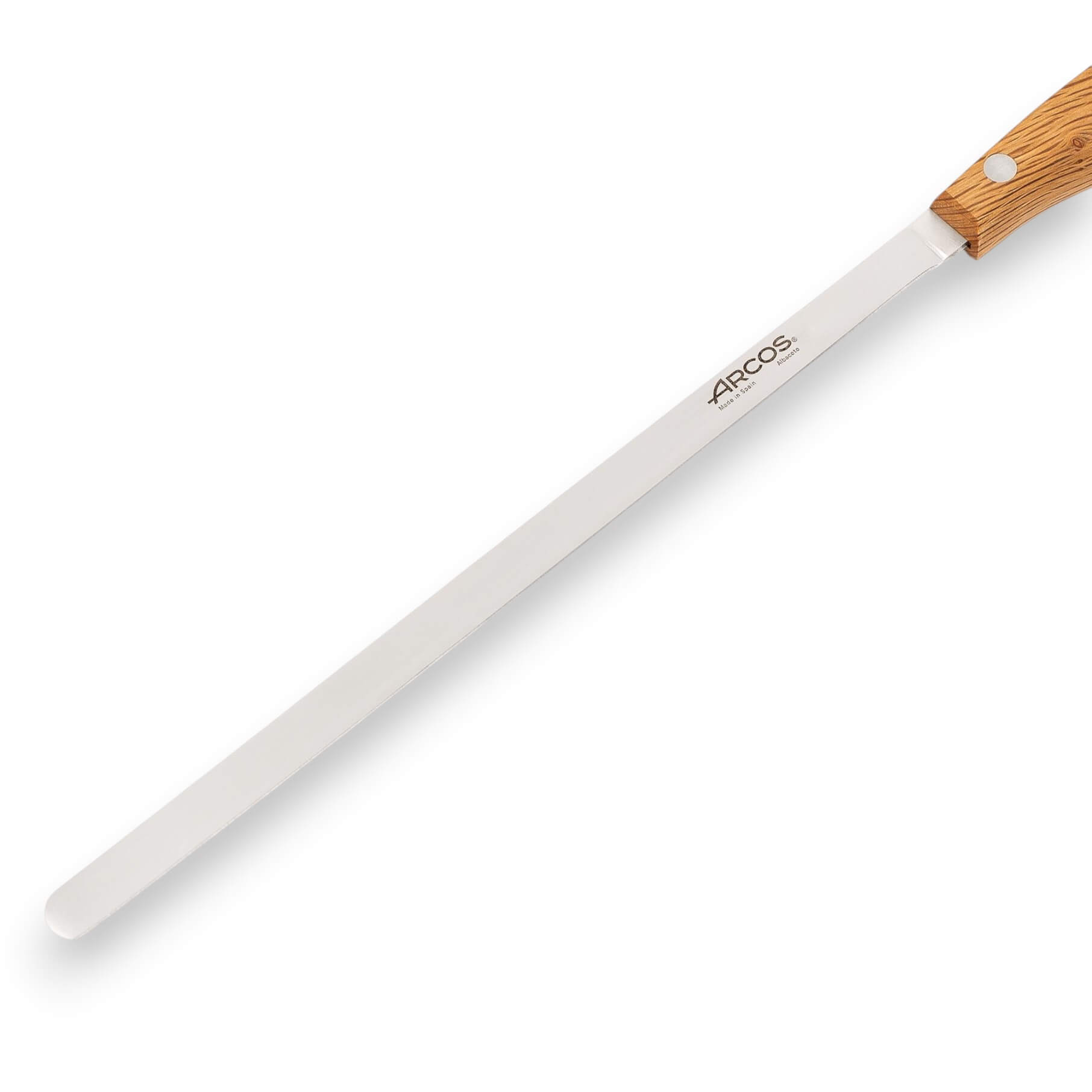 Cuchillo jamonero con hoja de 24 cm y mango de madera de encina Arcos serie José Andrés