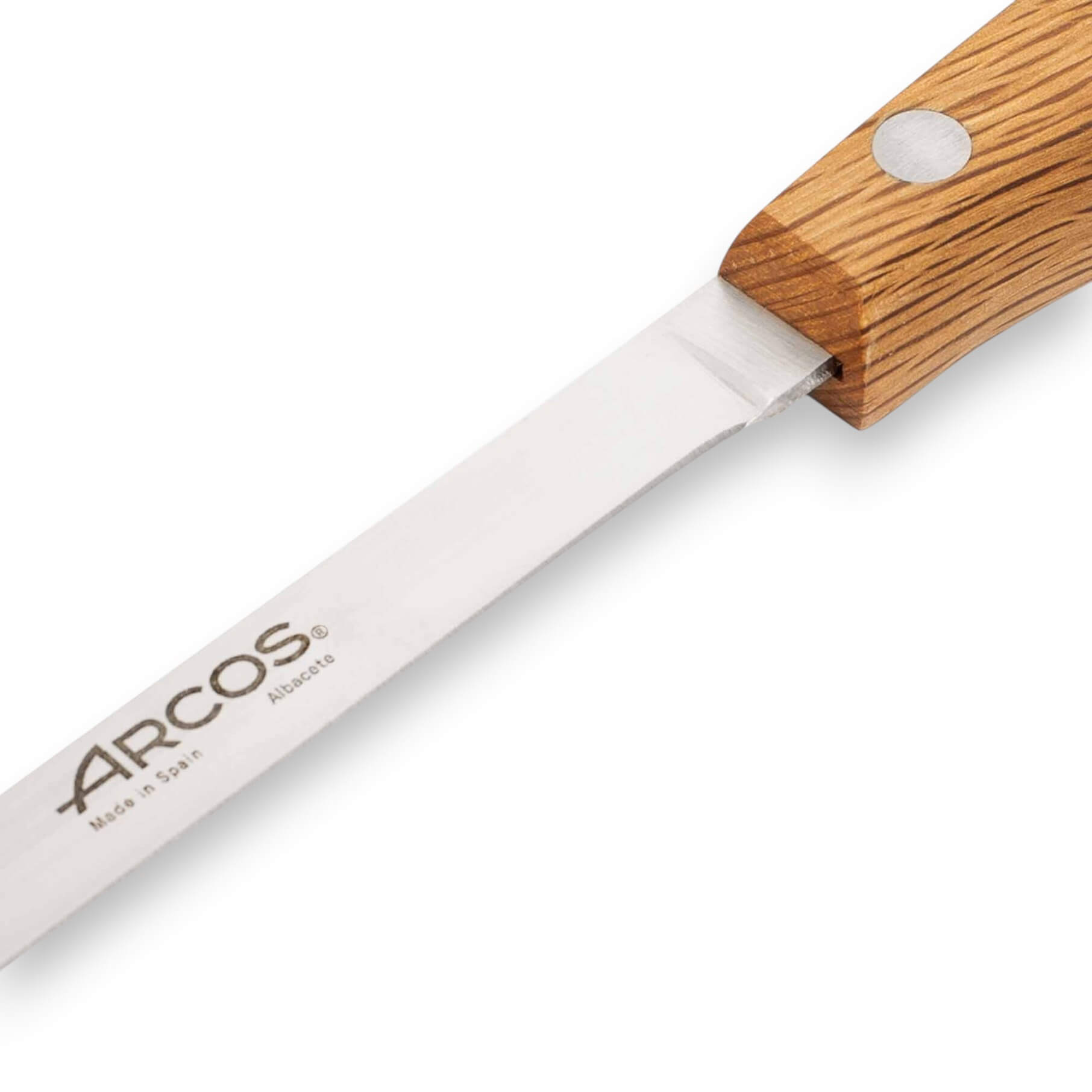 Cuchillo jamonero con hoja de 24 cm y mango de madera de encina Arcos serie José Andrés