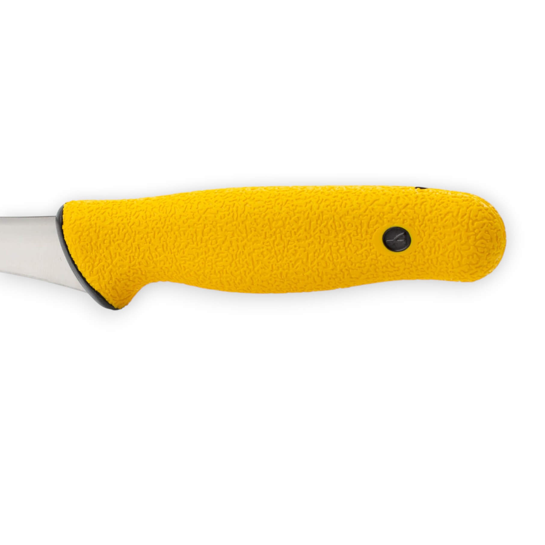 Faca de desossar Arcos Duo Pro de 160 mm com cabo curvo rígido e cabo amarelo.