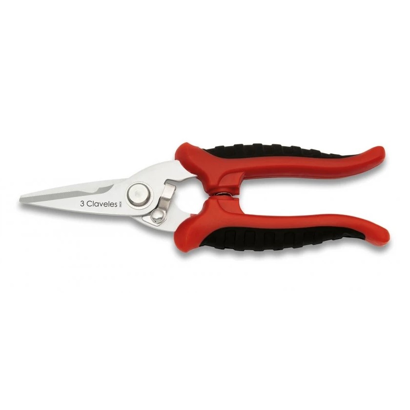 Tijeras corta todo de 18.5 cm con mango aislante 3 Claveles