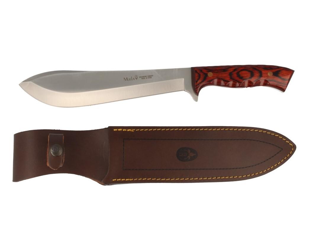Machete Muela con mango de madera rosewood y hoja enteriza de 22 cm