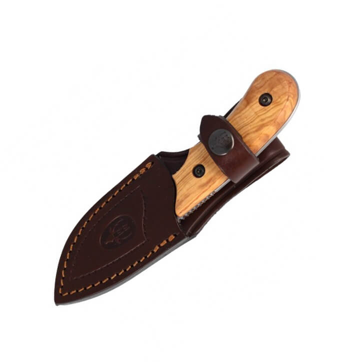 Faca de esfolar Muela Ibex com cabo de madeira de oliveira e lâmina de 7,5 cm