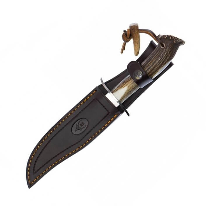 Faca de caça Muela CAZ-16 com cabo de chifre de veado e lâmina de 16 cm